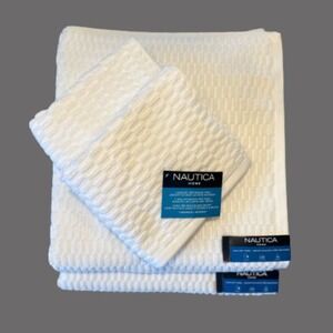 nautica bath towels set - 2 bath towels + 2 hand towels - new - 100% cotton